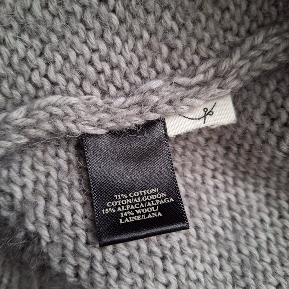 Ann Taylor Grey Cotton Wool Alpaca Blend Sweater - Picture 7 of 8